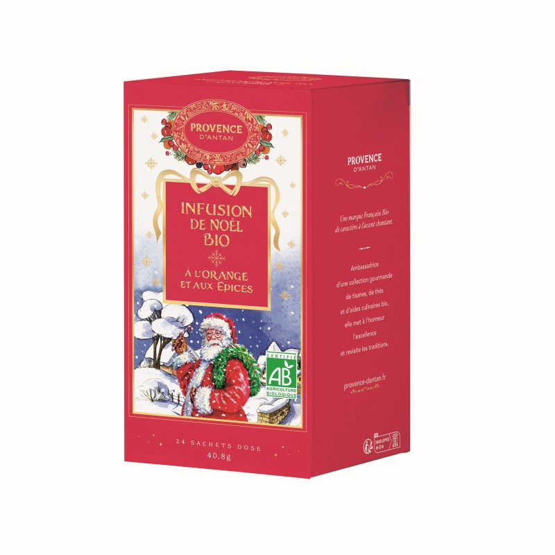 Infuso di Natale bio con Arancia e Spezie con ingredienti da agricoltura biologica, come in provenza