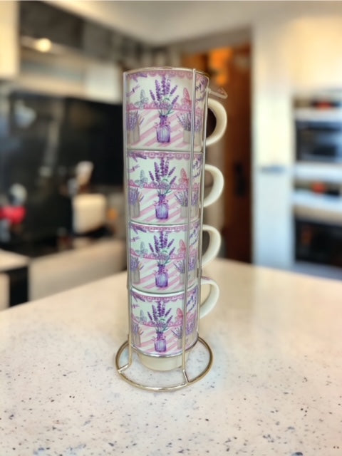 Set of 4 Lavender cups