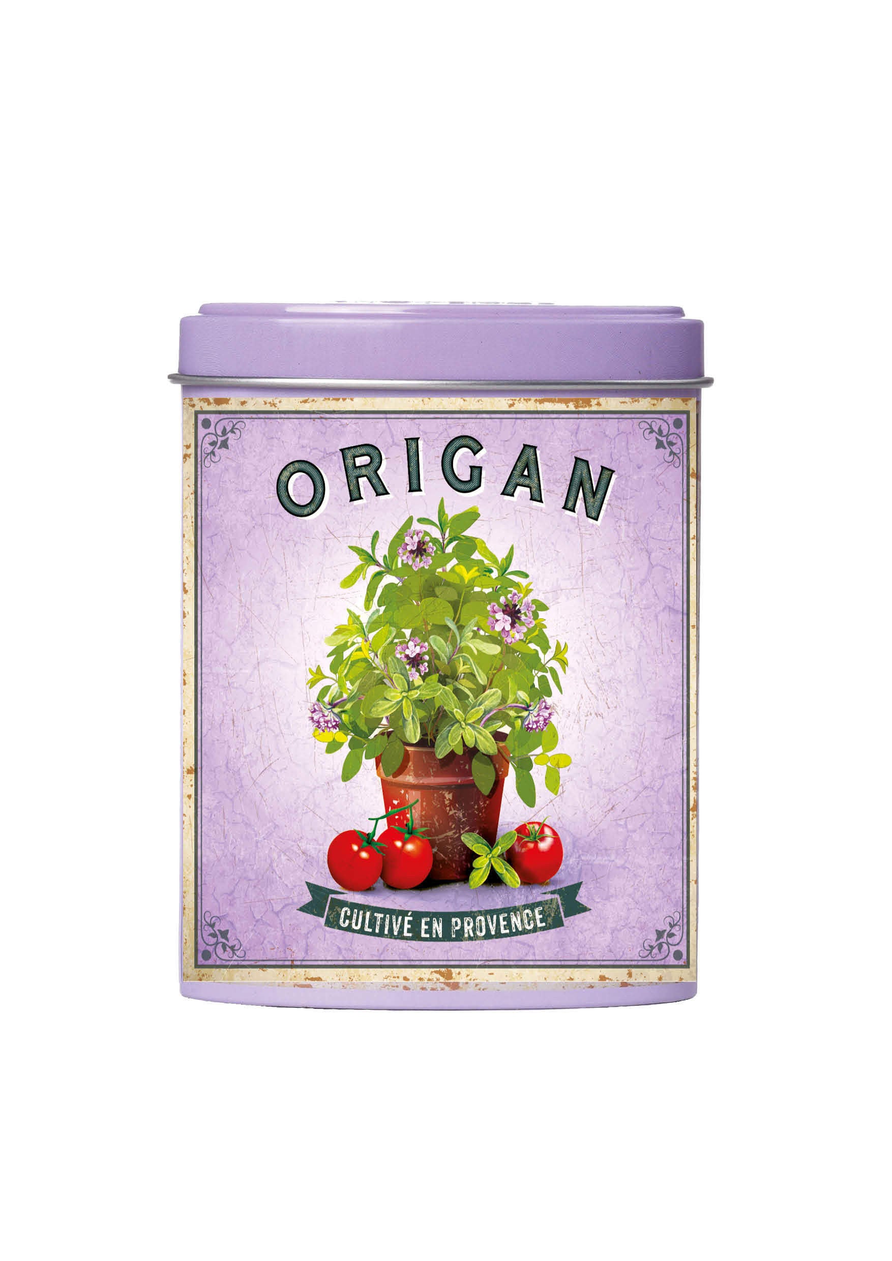 Elegante scatola in latte di Origano proveniente da agricoltura biologica, come in provenza