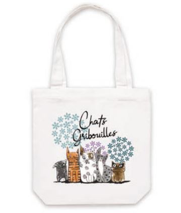 Tote Bag in cotone Chat Gribouille