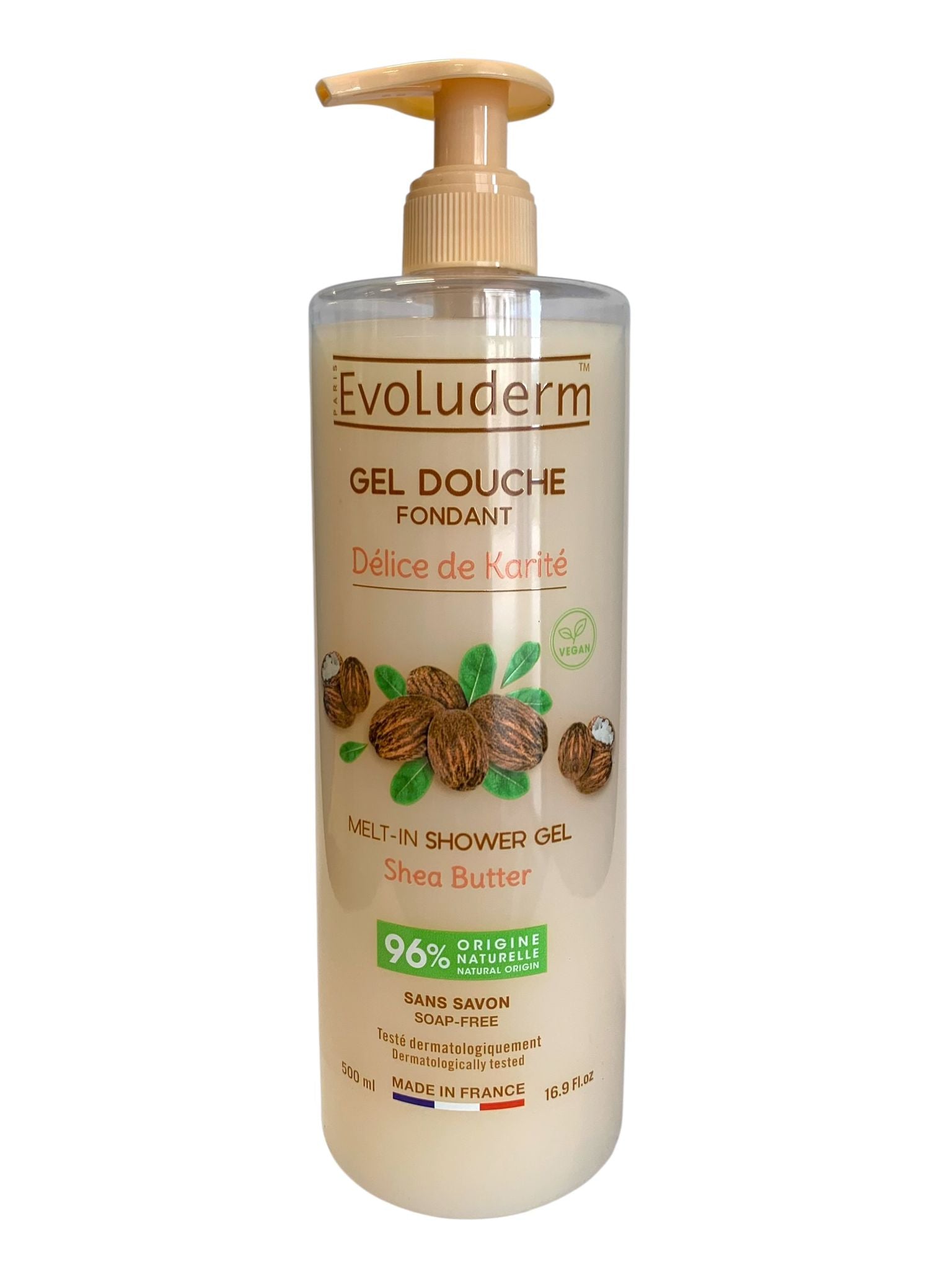 Gel doccia Evoluderm formato famiglia da 500 ml. in 5 profumazioni