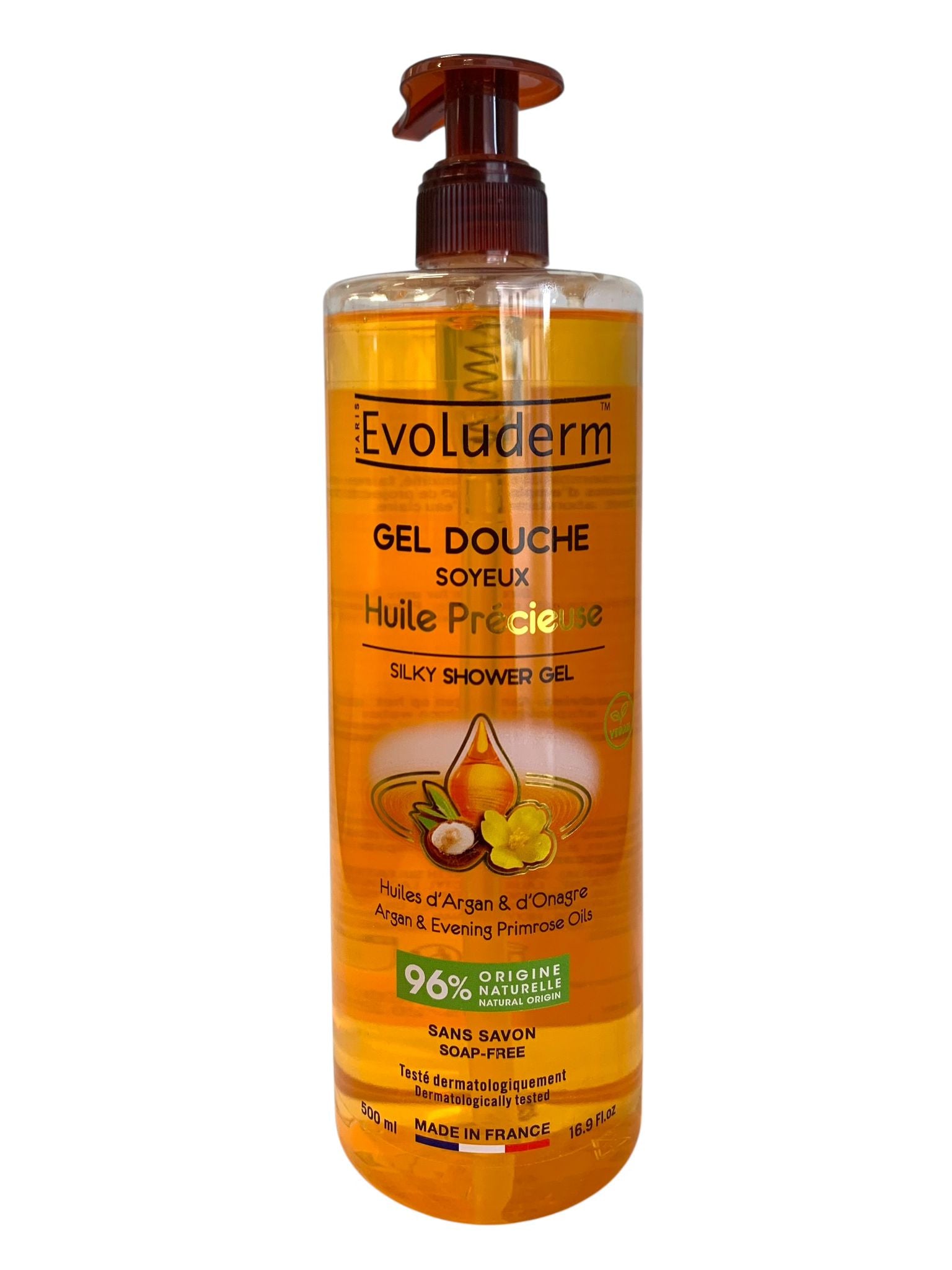 Gel doccia Evoluderm formato famiglia da 500 ml. in 5 profumazioni