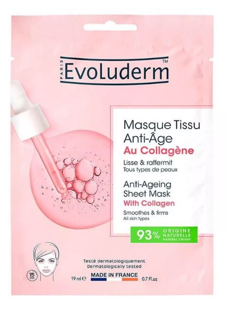 Maschera viso antietà in tessuto al collagene