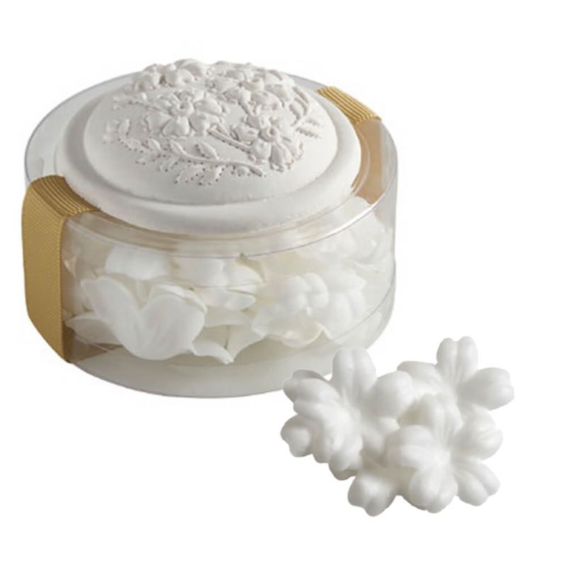 Scatola con decoro in gesso Petali di sapone profumazione alla Rosa