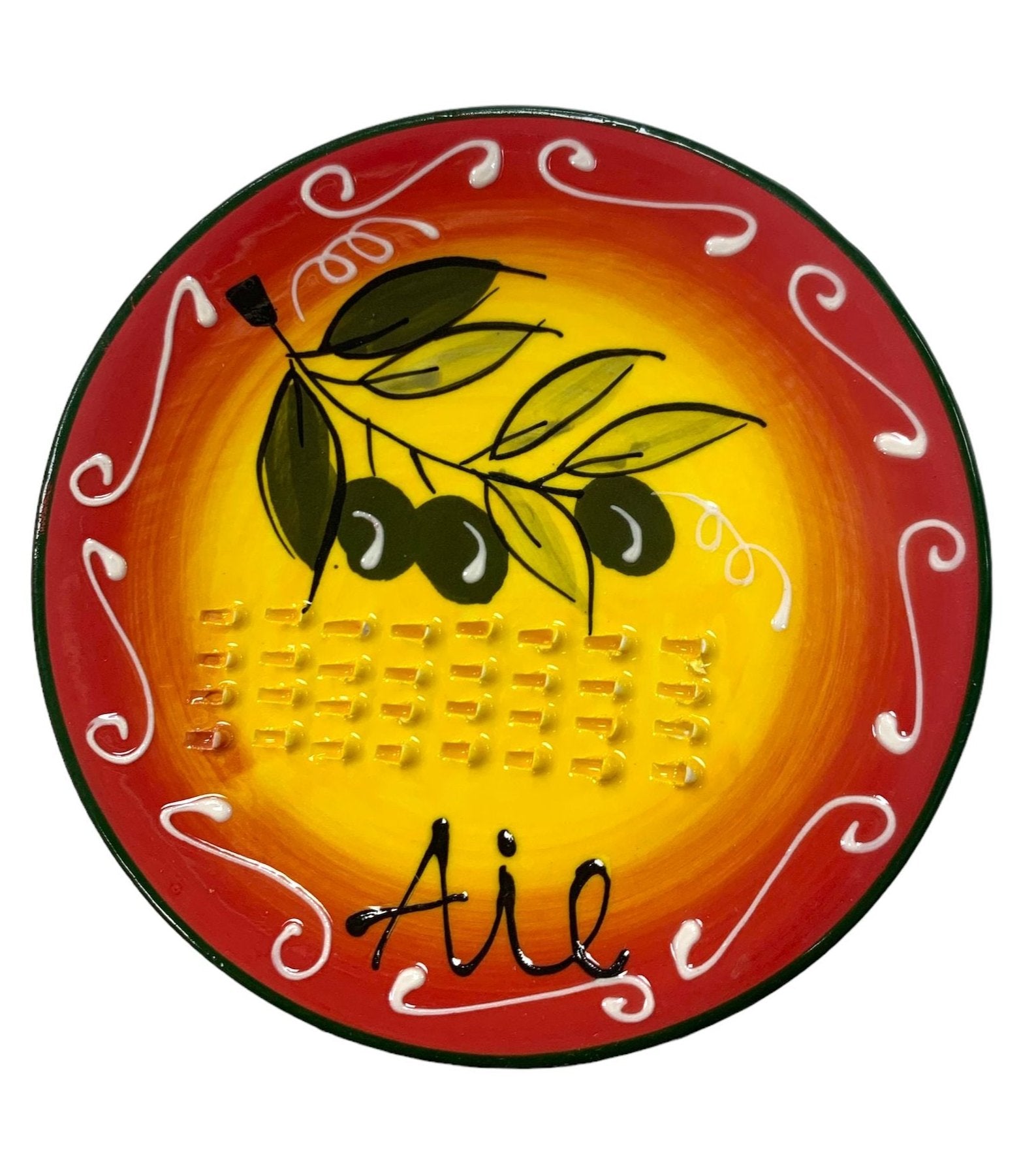 Piattino Gratta aglio Olive Filet Vert