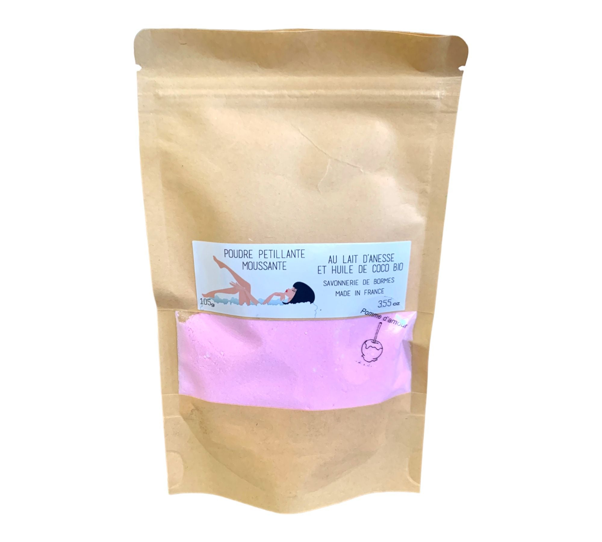 Polvere frizzante da bagno con latte d&