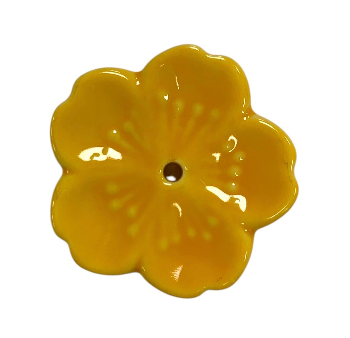 porta incenso in ceramica a forma di fiore