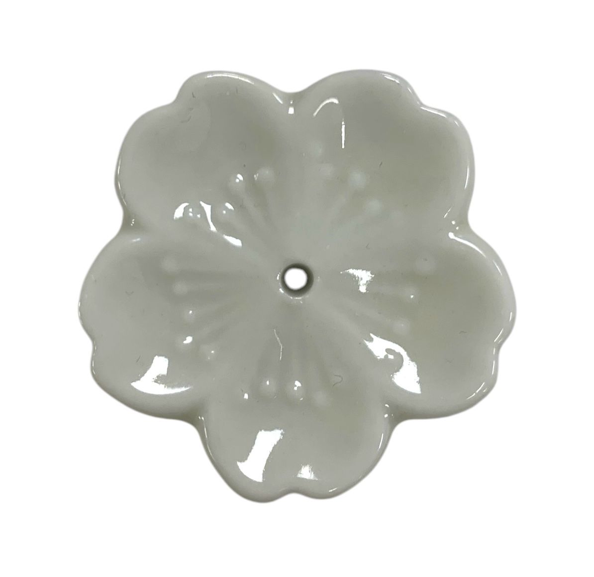 porta incenso in ceramica a forma di fiore