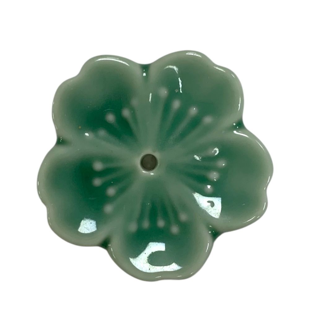 porta incenso in ceramica a forma di fiore