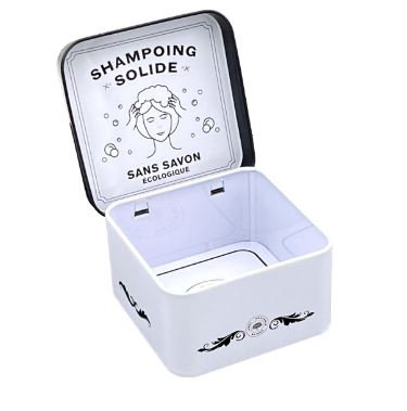 Scatola in metallo porta shampo o balsamo solido al latte d&