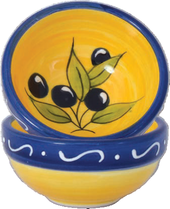 Coppette tonde Olive Bleu