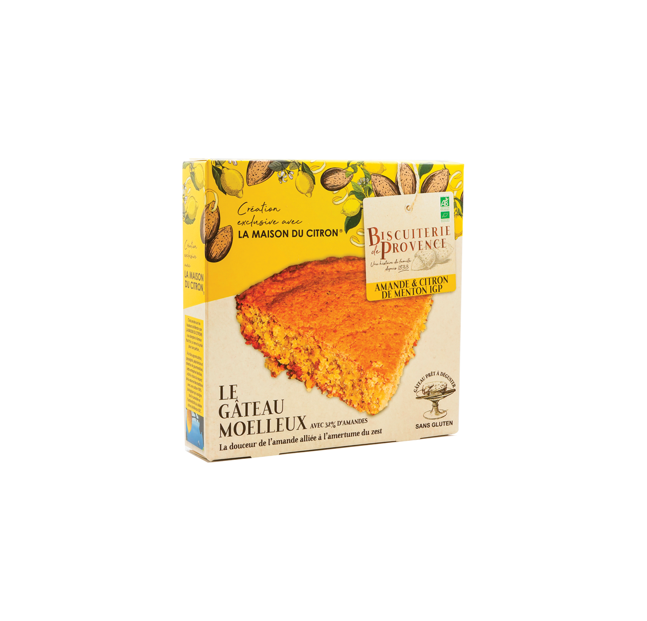 soffice torta bio alle mandorle e al limone di mentone, come in provenza