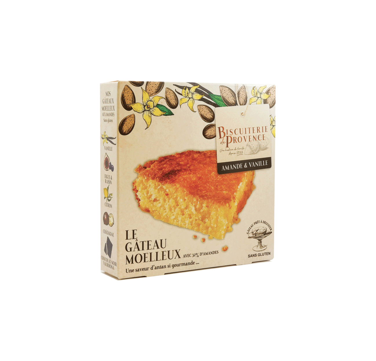 torta di mandorle e vaniglia bio senza glutine, come in provenza