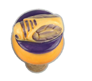 Cork stopper with Cicala ceramic decoration