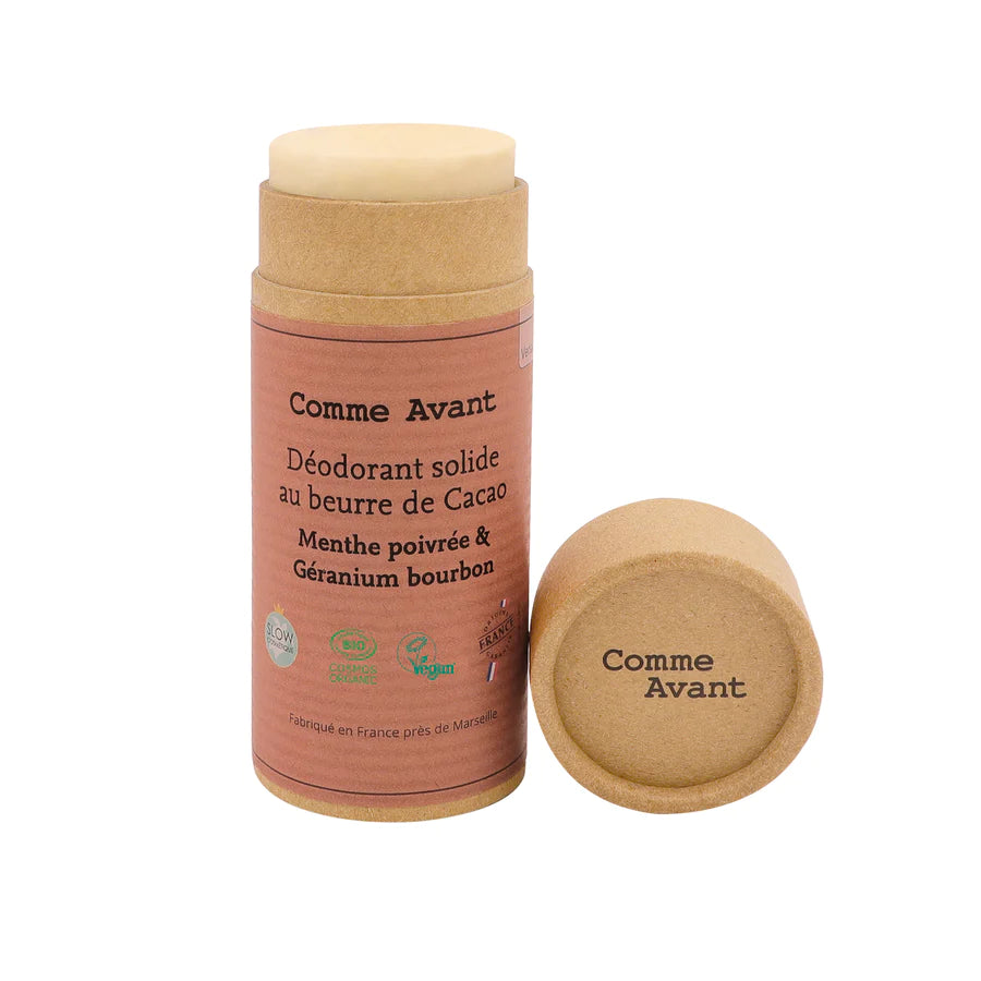 Deodorante stick dalla consistenza fondente e cremosa disponibile al naturale più tre profumazioni, prodotti naturali comme avant come in provenza