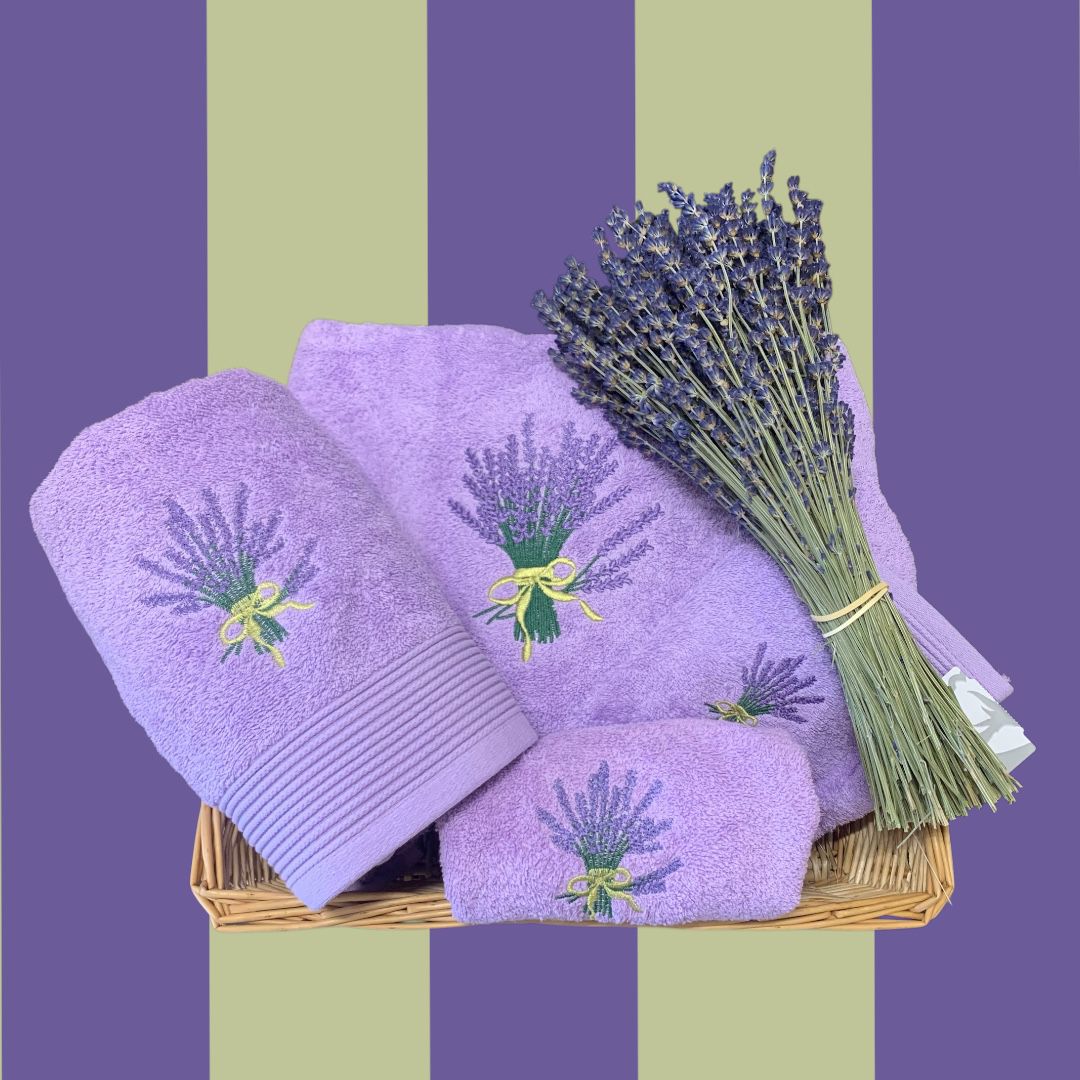 Set completo di asciugamani da bagno LAVANDA