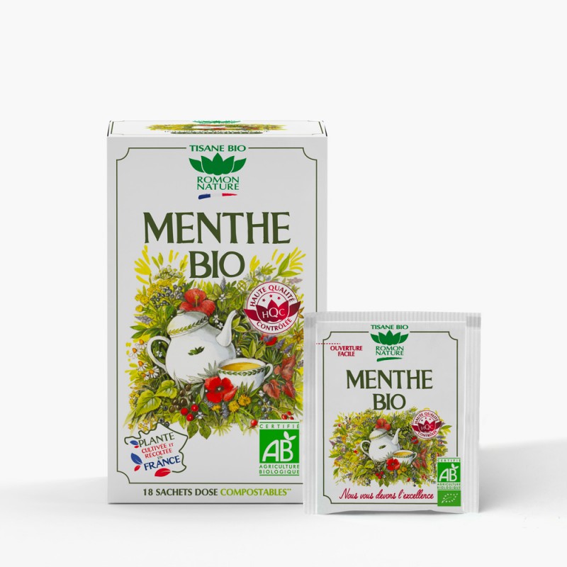 Tisana alla Menta proveniente da agricoltura biologica, come in provenza