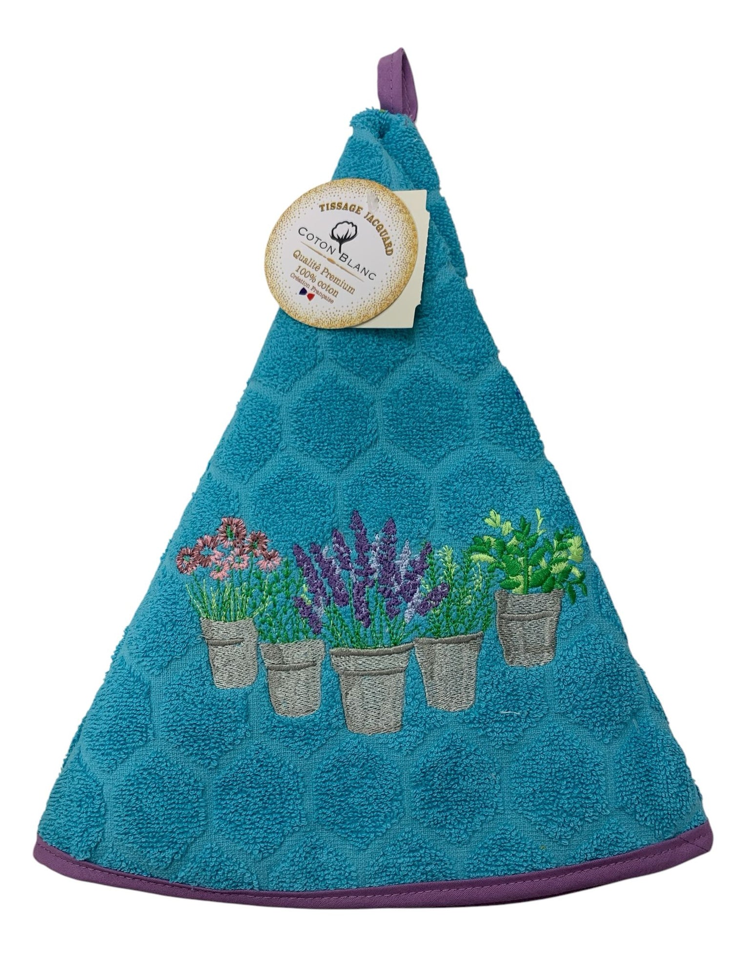 Asciugamani rotondi provenzali in spugna jacquard ricamati 7 colori