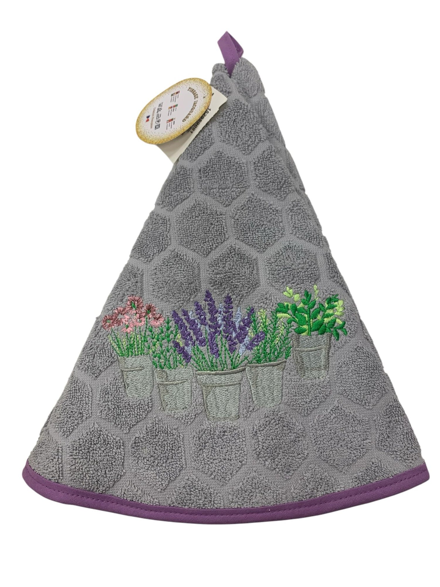Asciugamani rotondi provenzali in spugna jacquard ricamati 7 colori