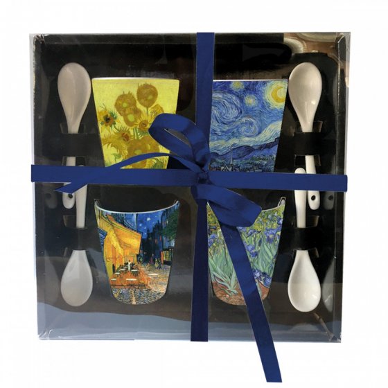 Confezione 4 tazzine con cucchiaino I Dipinti di  Van Gogh