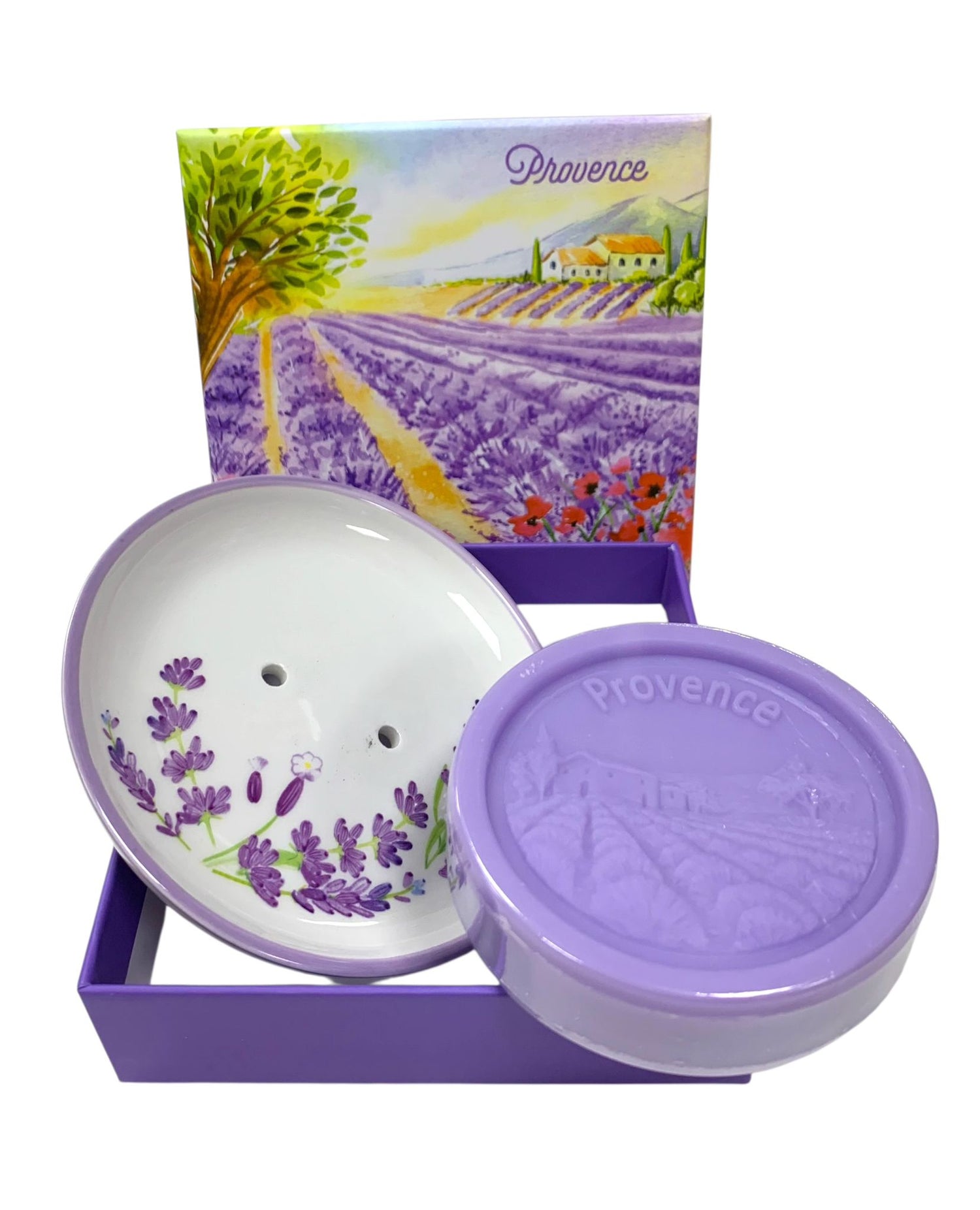 Cofanetto porta sapone e saponetta Lavanda