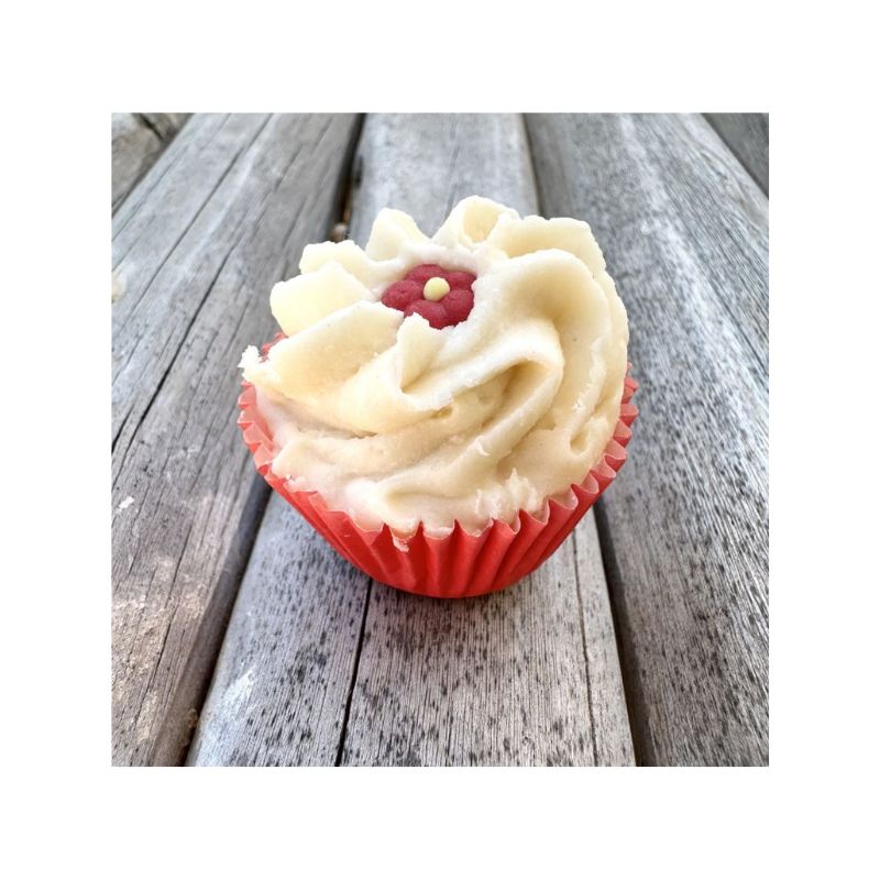 Cup cake fondant burro di cacao e karité bio Fragola Savonnerie de Bormes