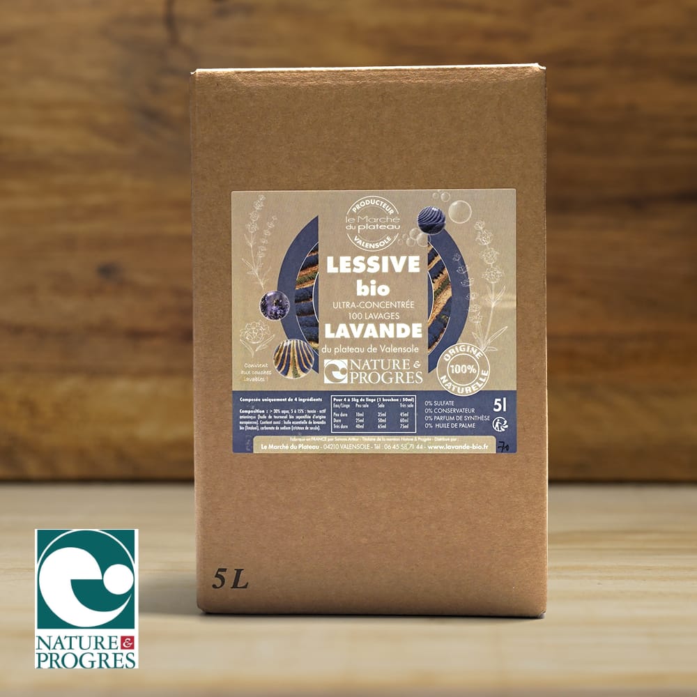 Detersivo liquido per bucato (Lessive) alla Lavanda Bio 1 LITRO 5 LITRI