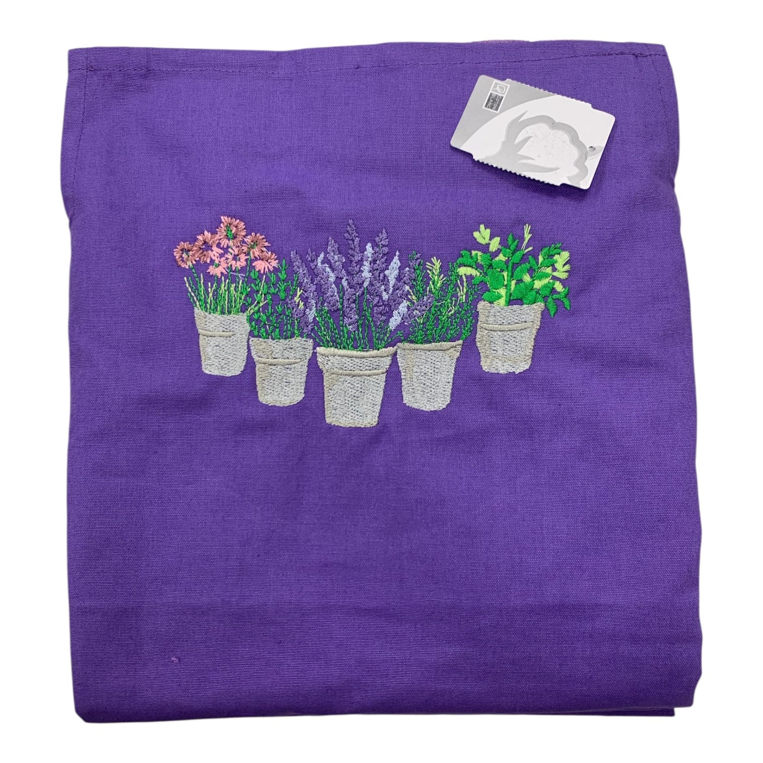 Grembiule ricamato con torchon in spugna di cotone collezione Petit Jardin