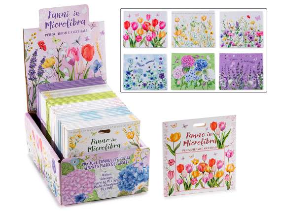 Panno in microfibra per occhiali e schermi con stampa FIORI
