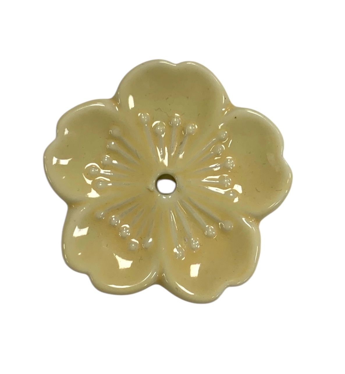 porta incenso in ceramica a forma di fiore