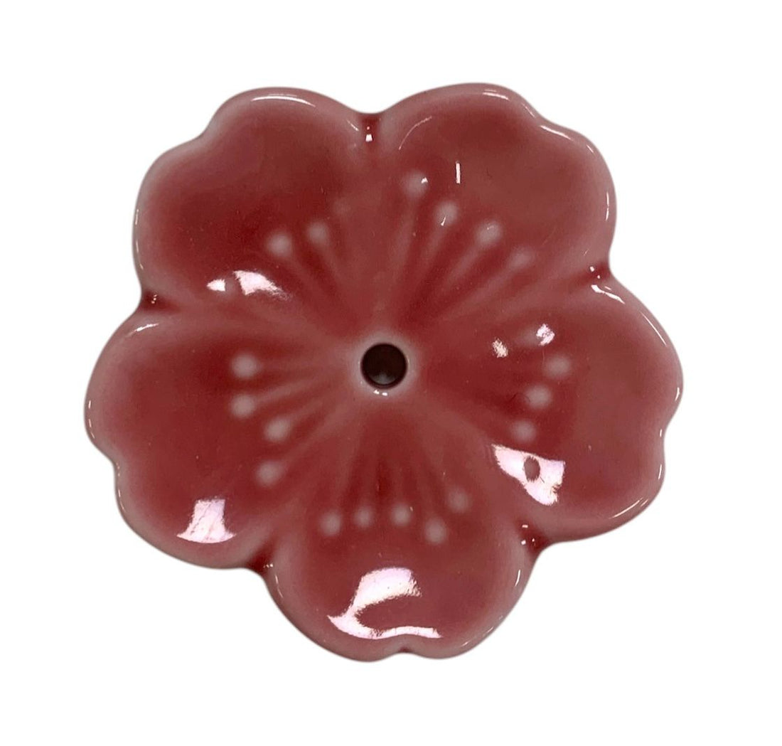 porta incenso in ceramica a forma di fiore