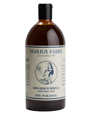 l sapone liquido di Marsiglia profumazione pino marittimo della linea “Marius Fabre Nature” viene cotto in un calderone senza l'aggiunta di nessun colorante o conservante e senza olio di palma a base di olio d'oliva, come in provenza