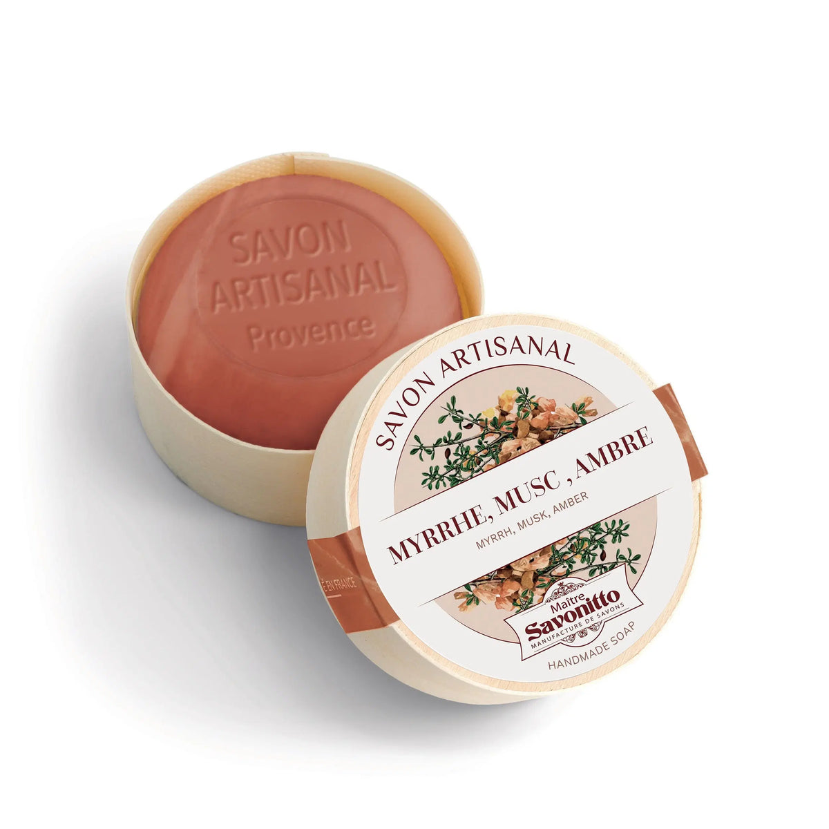 Saponi naturali con fragranze di Grasse in scatole di legno Maitre Savonitto