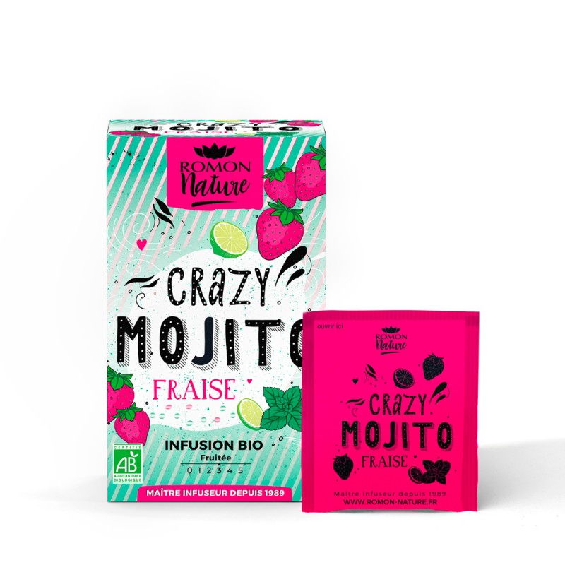 ottima tisana al gusto di mojito alla fragola da gustare calda o fredda