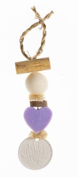 Treccia di sapone cuore alla lavanda e medaglione in gesso