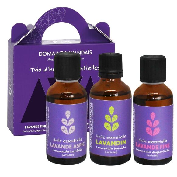 Cofanetto Tris di Oli essenziali Lavanda Fine Aspic e Lavandin