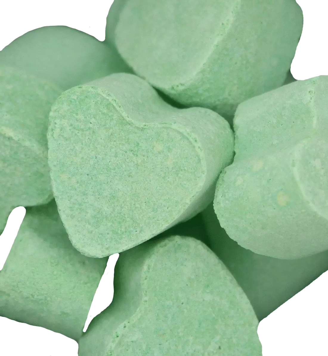 Effervescent bath hearts