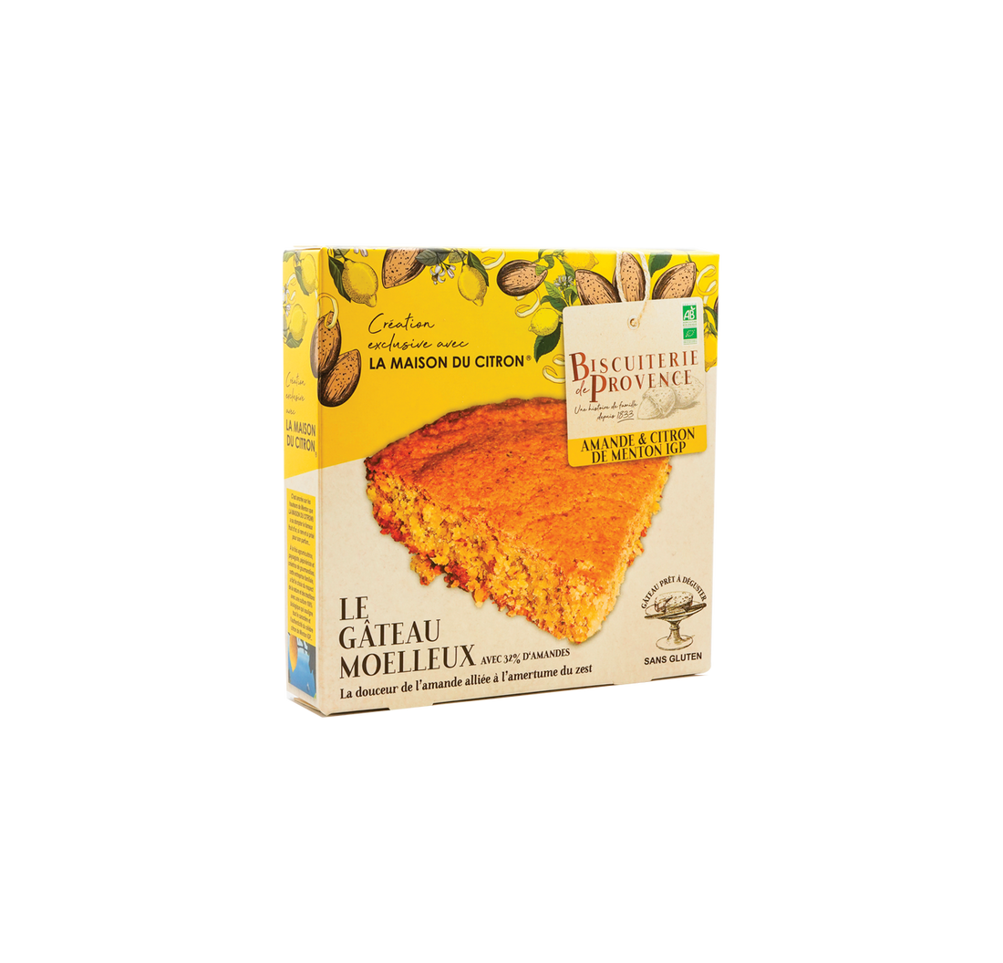 soffice torta bio alle mandorle e al limone di mentone, come in provenza