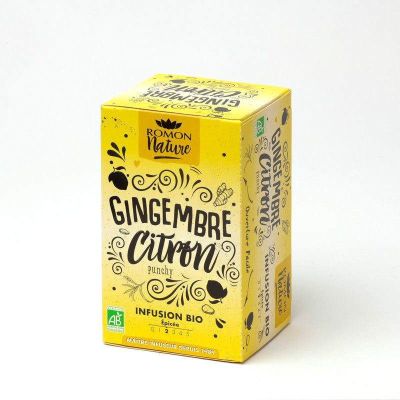 Infuso di limone e zenzero biologici