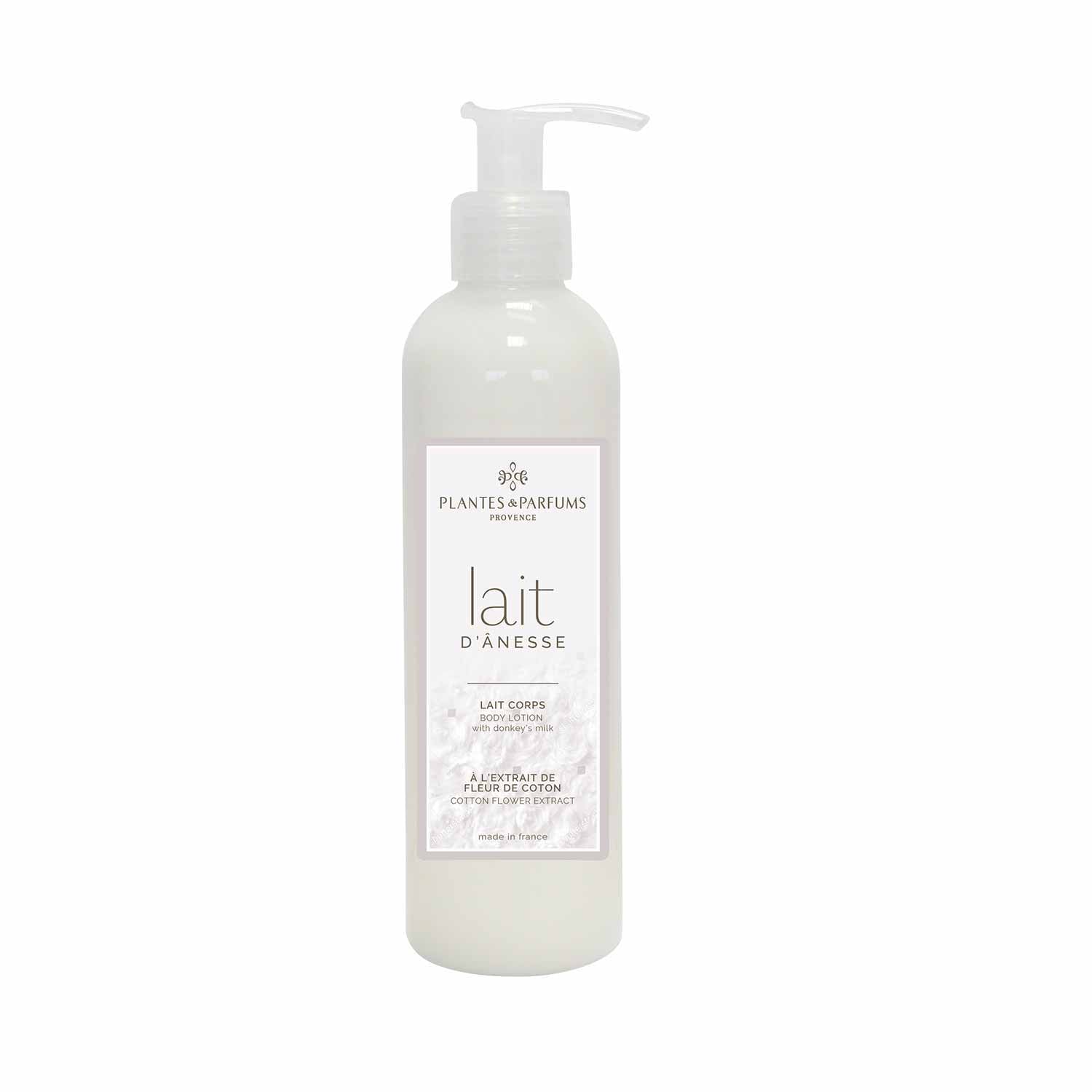 Body lotion with donkey milk and cotton extract